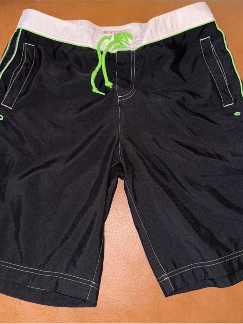 Original Penguin Swim Shorts – Neon Green Black 90s flashback Men’s Size 34